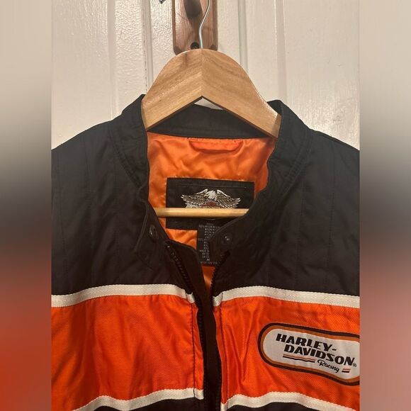 Vintage 2005 Harley Davidson Women’s Racing Motorcycle Jacket Size Medium - Picture 9 of 12